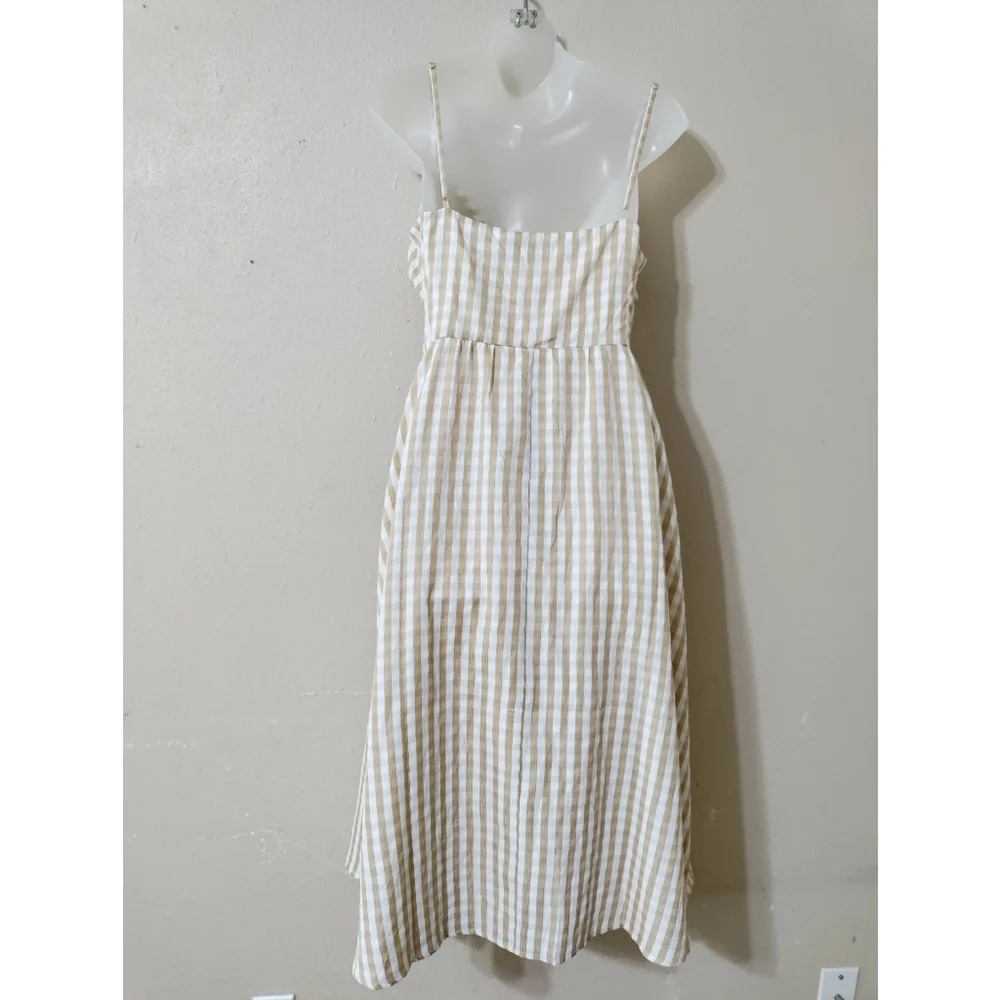 NWT MAJORELLE Joel Midi Dress in Gold Check Size Large - Picture 3 of 5